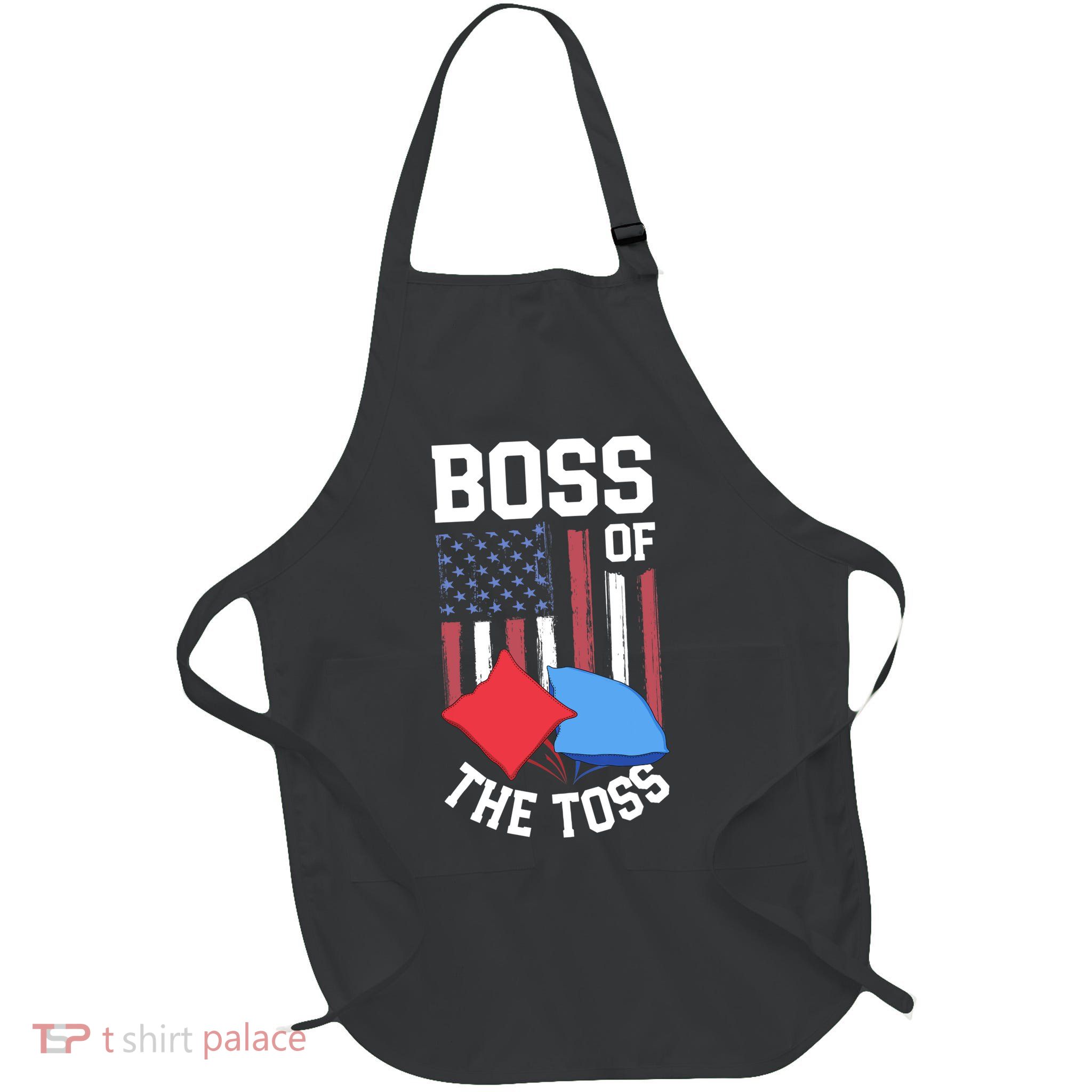 Boss Of The Toss Funny Cornhole Gifts For Bean Bag Toss Apron
