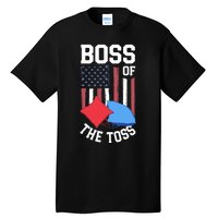 Boss Of The Toss Funny Cornhole Gifts For Bean Bag Toss Tall T-Shirt