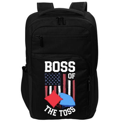 Boss Of The Toss Funny Cornhole Gifts For Bean Bag Toss Impact Tech Backpack