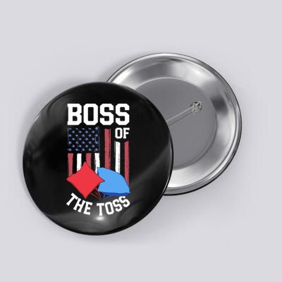 Boss Of The Toss Funny Cornhole Gifts For Bean Bag Toss Button