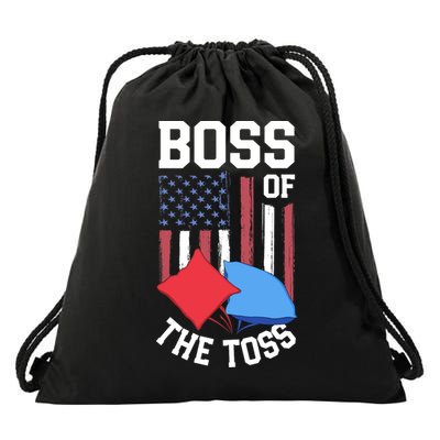 Boss Of The Toss Funny Cornhole Gifts For Bean Bag Toss Drawstring Bag