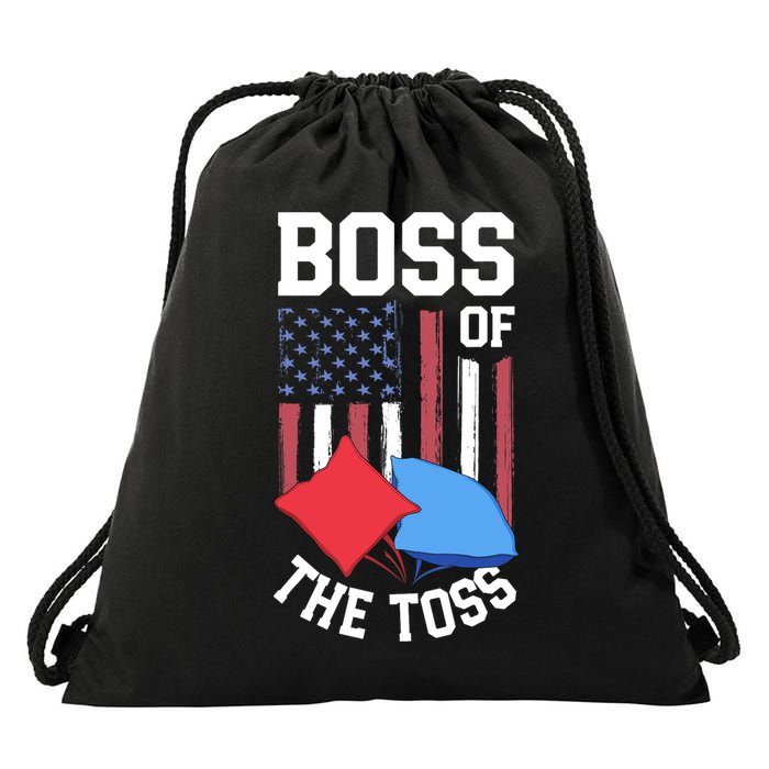 Boss Of The Toss Funny Cornhole Gifts For Bean Bag Toss Drawstring Bag