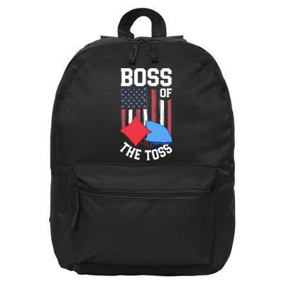 Boss Of The Toss Funny Cornhole Gifts For Bean Bag Toss 16 in Basic Backpack