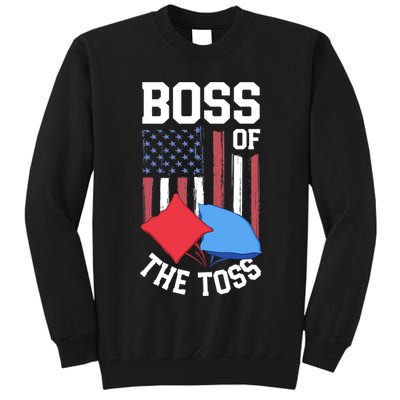 Boss Of The Toss Funny Cornhole Gifts For Bean Bag Toss Tall Sweatshirt