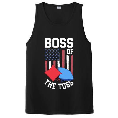 Boss Of The Toss Funny Cornhole Gifts For Bean Bag Toss PosiCharge Competitor Tank