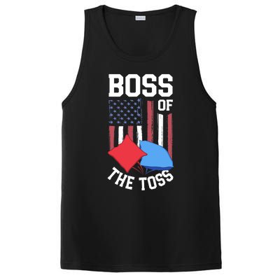 Boss Of The Toss Funny Cornhole Gifts For Bean Bag Toss PosiCharge Competitor Tank