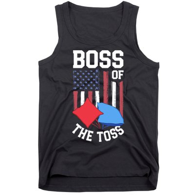 Boss Of The Toss Funny Cornhole Gifts For Bean Bag Toss Tank Top