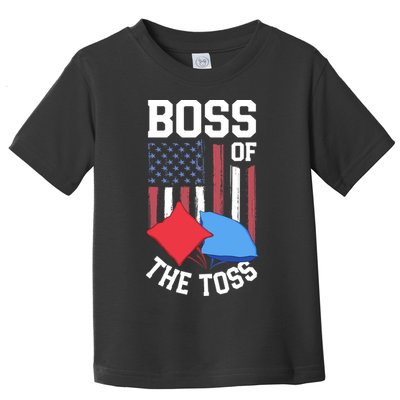 Boss Of The Toss Funny Cornhole Gifts For Bean Bag Toss Toddler T-Shirt
