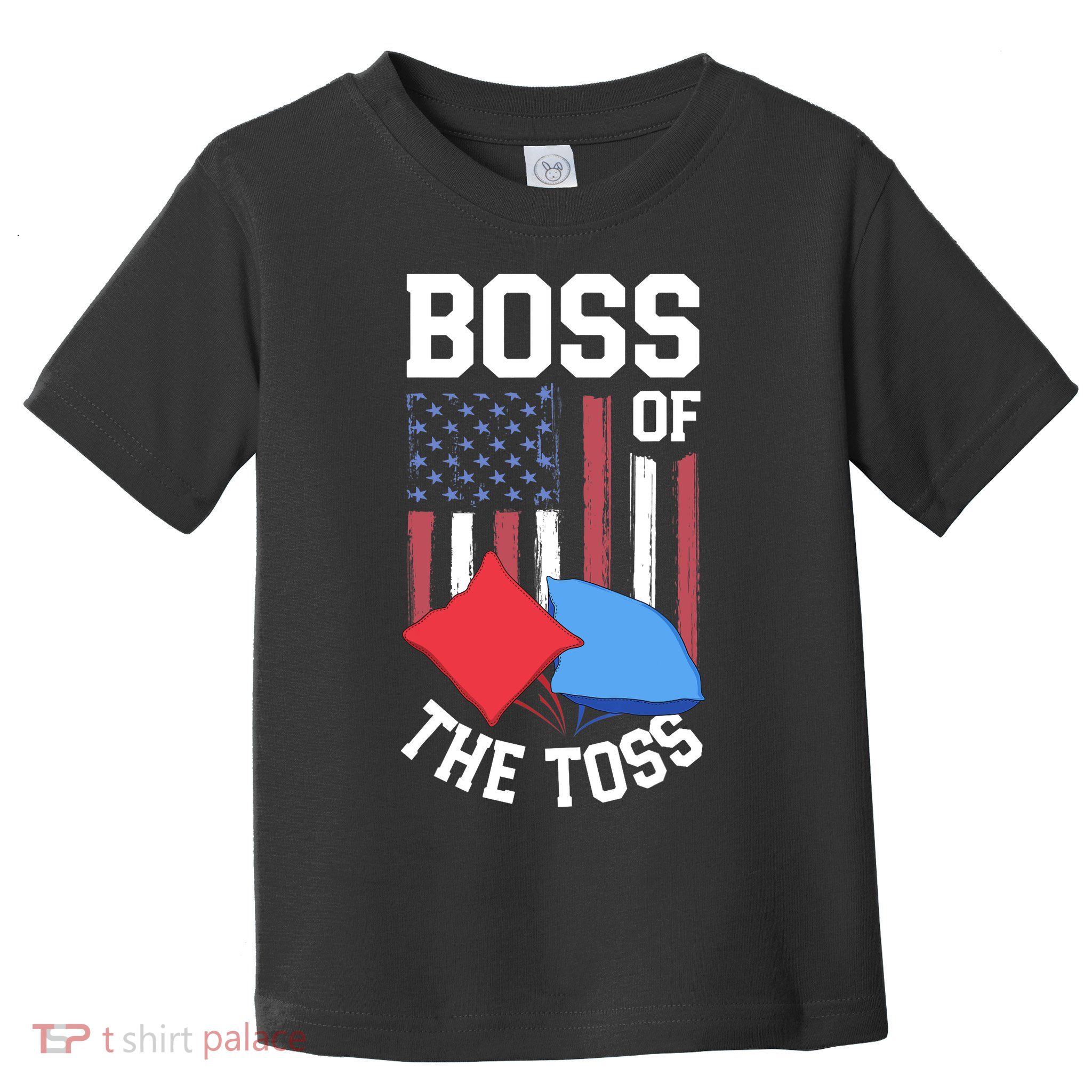 Boss Of The Toss Funny Cornhole Gifts For Bean Bag Toss Toddler T-Shirt