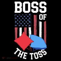 Boss Of The Toss Funny Cornhole Gifts For Bean Bag Toss Toddler T-Shirt