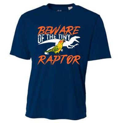 Beware Of The Tiny Raptor Parrot Bird Conure Cooling Performance Crew T-Shirt