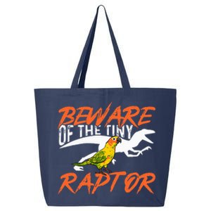 Beware Of The Tiny Raptor Parrot Bird Conure 25L Jumbo Tote