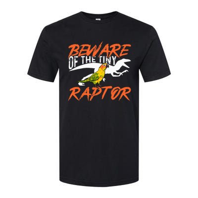 Beware Of The Tiny Raptor Parrot Bird Conure Softstyle CVC T-Shirt