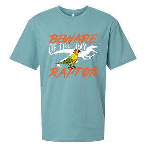 Beware Of The Tiny Raptor Parrot Bird Conure Sueded Cloud Jersey T-Shirt