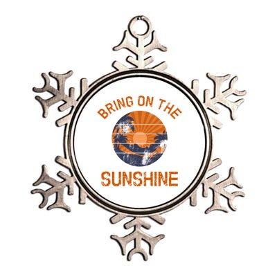 Bring On The Sunshine Vacay Mode Beach Vacation Gift Metallic Star Ornament