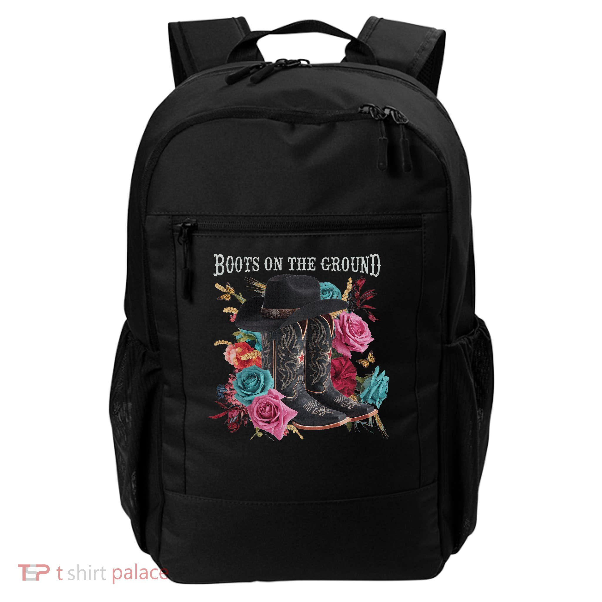 Boots On The Ground, Cowgirl Linedance, Boot Cowboy Western Daily Commute Backpack