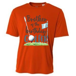 Brother Of The Birthday Golfer Matching 1st Birthday Family Gift Cooling Performance Crew T-Shirt