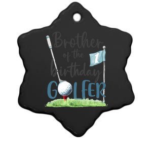 Brother Of The Birthday Golfer Matching 1st Birthday Family Gift Ceramic Star Ornament