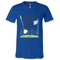 Brother Of The Birthday Golfer Matching 1st Birthday Family Gift V-Neck T-Shirt