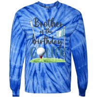 Brother Of The Birthday Golfer Matching 1st Birthday Family Gift Tie-Dye Long Sleeve Shirt