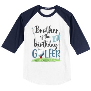 Brother Of The Birthday Golfer Matching 1st Birthday Family Gift Baseball Sleeve Shirt