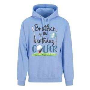 Brother Of The Birthday Golfer Matching 1st Birthday Family Gift Unisex Surf Hoodie