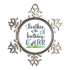 Brother Of The Birthday Golfer Matching 1st Birthday Family Gift Metallic Star Ornament