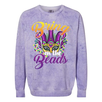 Bring On The Beads Mardi Gras Festival Masquerade Carnival Funny Gift Colorblast Crewneck Sweatshirt