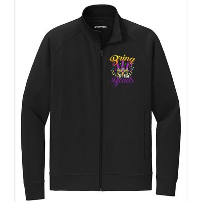 Bring On The Beads Mardi Gras Festival Masquerade Carnival Funny Gift Stretch Full-Zip Cadet Jacket