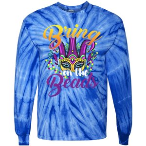 Bring On The Beads Mardi Gras Festival Masquerade Carnival Funny Gift Tie-Dye Long Sleeve Shirt