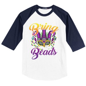 Bring On The Beads Mardi Gras Festival Masquerade Carnival Funny Gift Baseball Sleeve Shirt