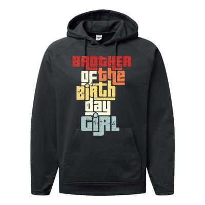 Brother Of The Birthday Girl Vintage Matching Family Party Performance Fleece Hoodie