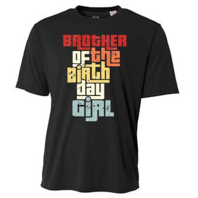 Brother Of The Birthday Girl Vintage Matching Family Party Cooling Performance Crew T-Shirt