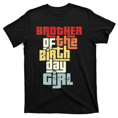 Brother Of The Birthday Girl Vintage Matching Family Party T-Shirt