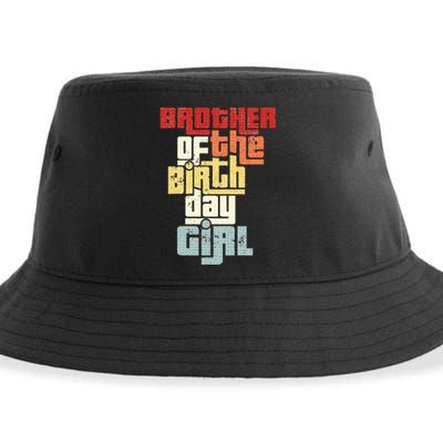 Brother Of The Birthday Girl Vintage Matching Family Party Sustainable Bucket Hat