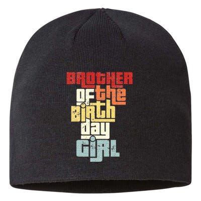 Brother Of The Birthday Girl Vintage Matching Family Party Sustainable Beanie