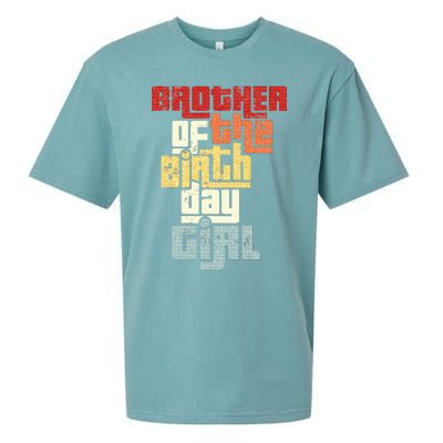 Brother Of The Birthday Girl Vintage Matching Family Party Sueded Cloud Jersey T-Shirt