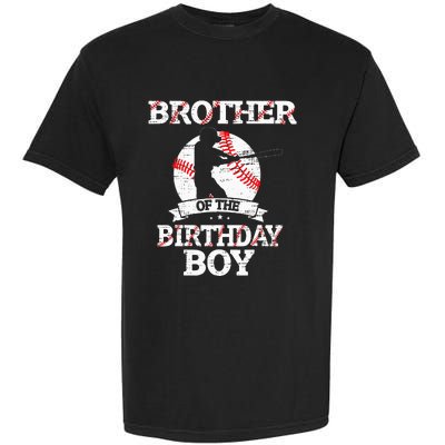 Brother Of The Birthday Boy Baseball Lover Vintage Retro Garment-Dyed Heavyweight T-Shirt