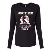 Brother Of The Birthday Boy Baseball Lover Vintage Retro Womens Cotton Relaxed Long Sleeve T-Shirt