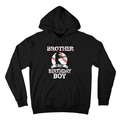 Brother Of The Birthday Boy Baseball Lover Vintage Retro Hoodie