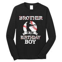 Brother Of The Birthday Boy Baseball Lover Vintage Retro Long Sleeve Shirt