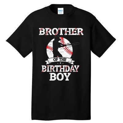 Brother Of The Birthday Boy Baseball Lover Vintage Retro Tall T-Shirt