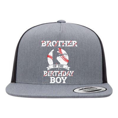 Brother Of The Birthday Boy Baseball Lover Vintage Retro Flat Bill Trucker Hat