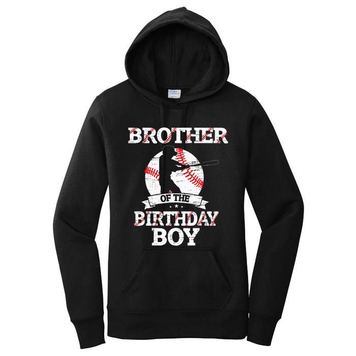 Brother Of The Birthday Boy Baseball Lover Vintage Retro Women's Pullover Hoodie