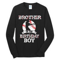 Brother Of The Birthday Boy Baseball Lover Vintage Retro Tall Long Sleeve T-Shirt