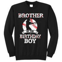 Brother Of The Birthday Boy Baseball Lover Vintage Retro Tall Sweatshirt