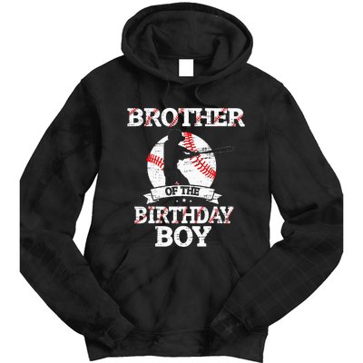 Brother Of The Birthday Boy Baseball Lover Vintage Retro Tie Dye Hoodie