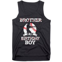 Brother Of The Birthday Boy Baseball Lover Vintage Retro Tank Top