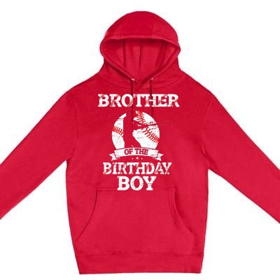 Brother Of The Birthday Boy Baseball Lover Vintage Retro Premium Pullover Hoodie