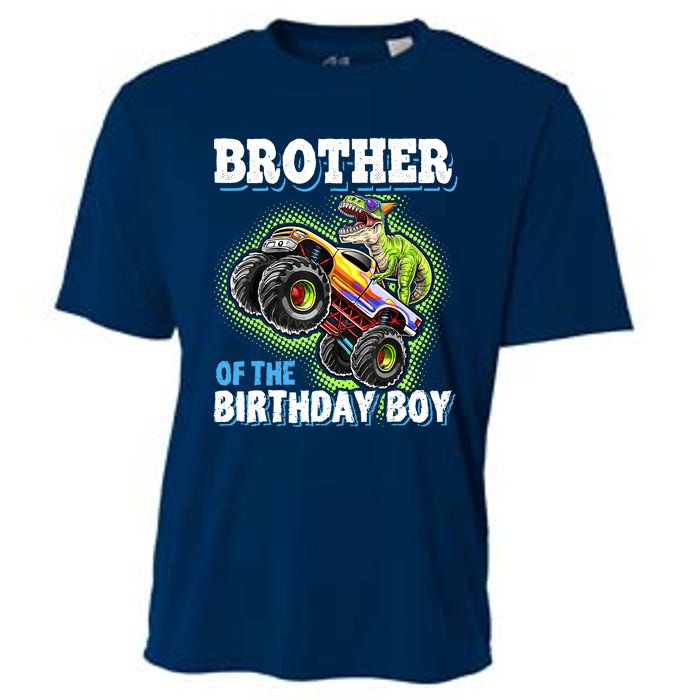 Brother Of The Birthday Boy Dinosaur Monster Truck Birthday Cooling Performance Crew T-Shirt